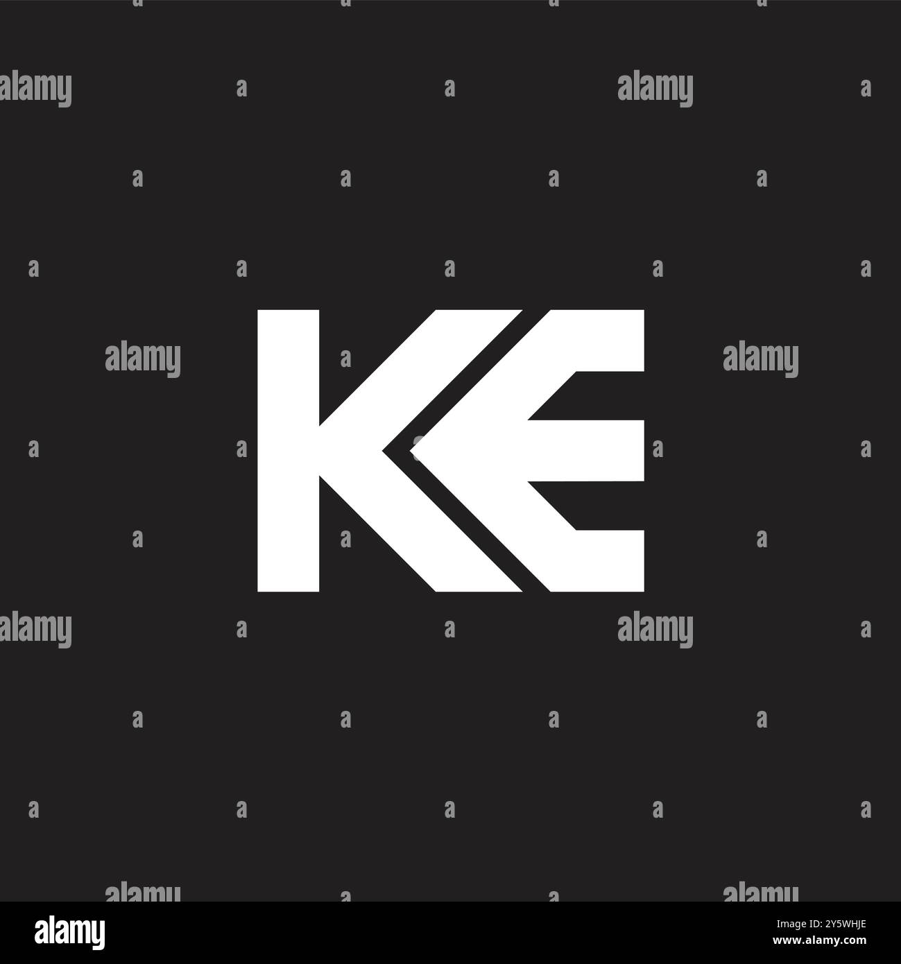logo vettoriale geometrico a righe semplici con lettera ke Illustrazione Vettoriale