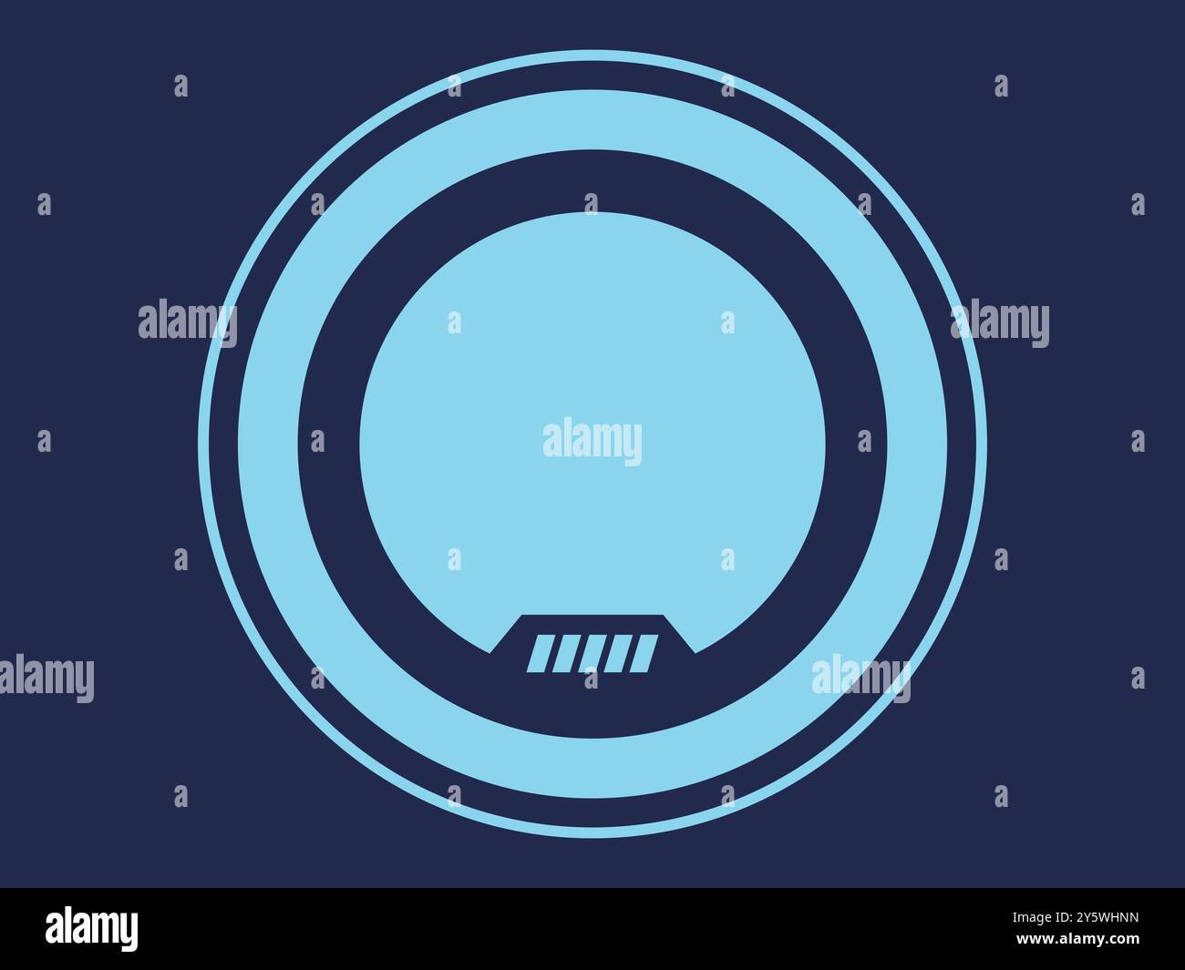 Circle cyberpunk concept futuristico blu moderno design geometrico in stile art Illustrazione Vettoriale
