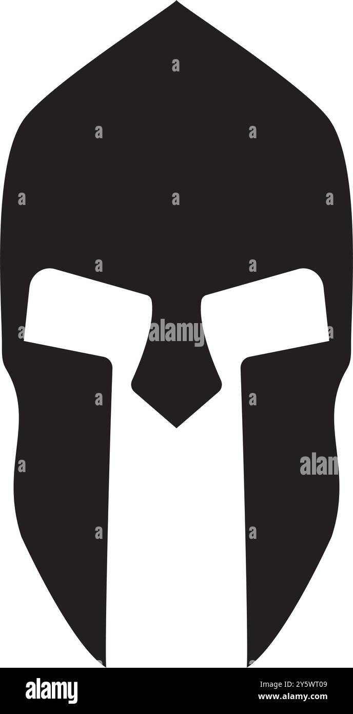 Icona silhouette Galea. casco romano isolato. Illustrazione vettoriale Illustrazione Vettoriale