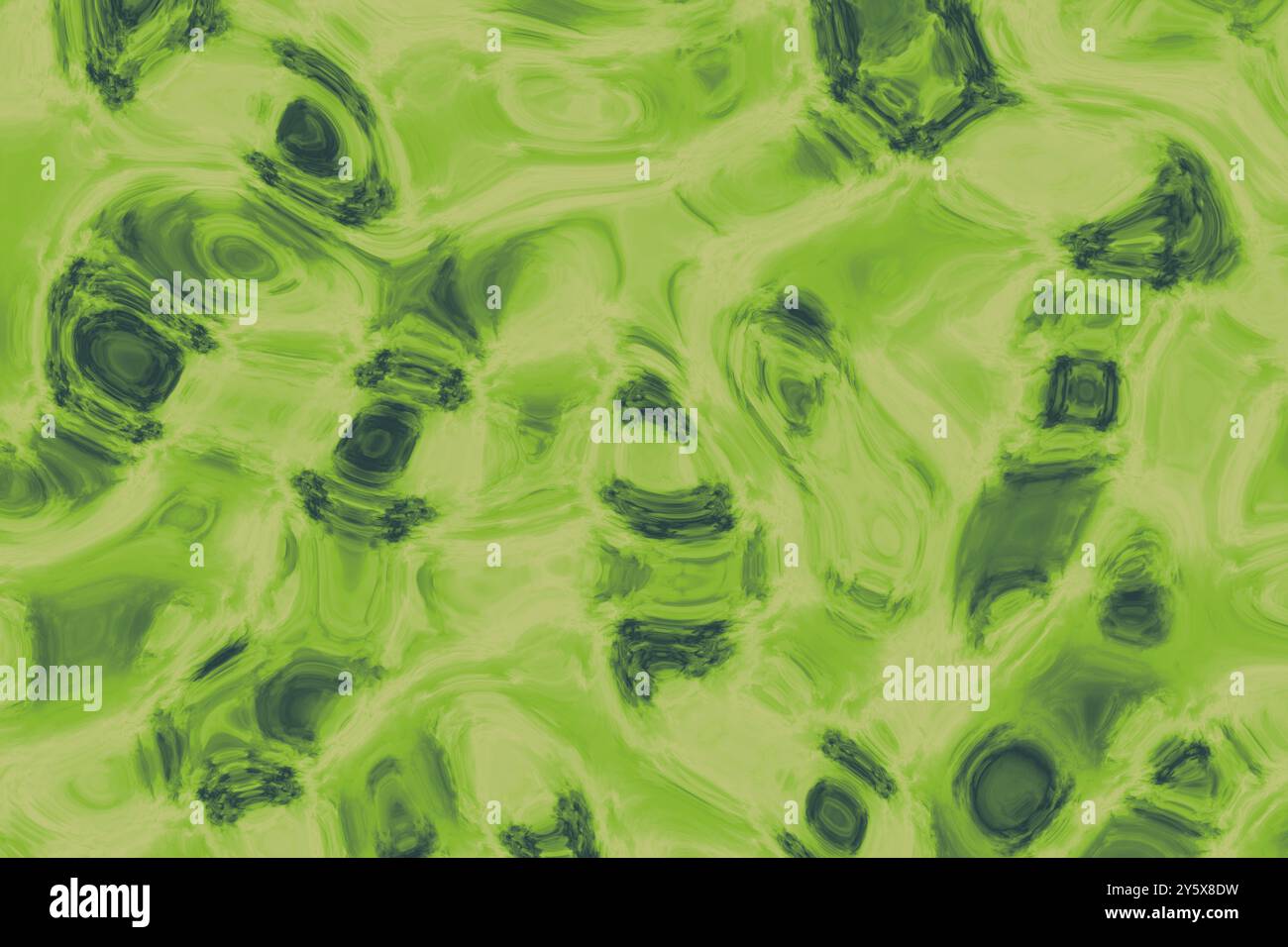 Motivo a turbolenza astratto verde e nero con un effetto di texture fluido e marmorizzato. Foto Stock