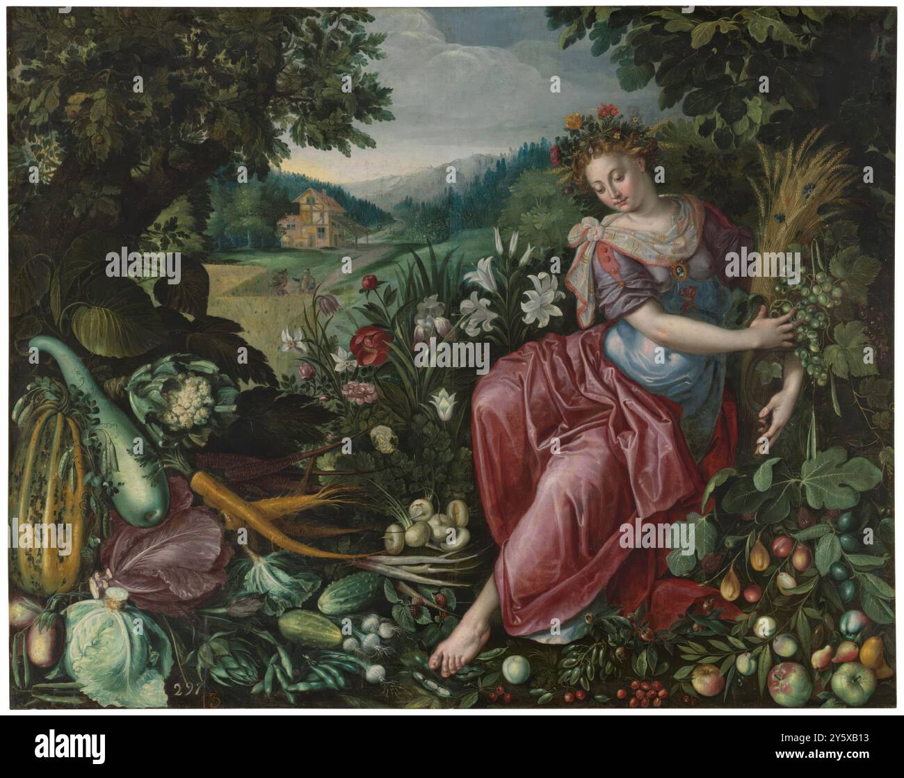 Martin de Vos / "Terra". XVI secolo. Olio su tela. Museo: Museo del Prado, Madrid, España. Foto Stock