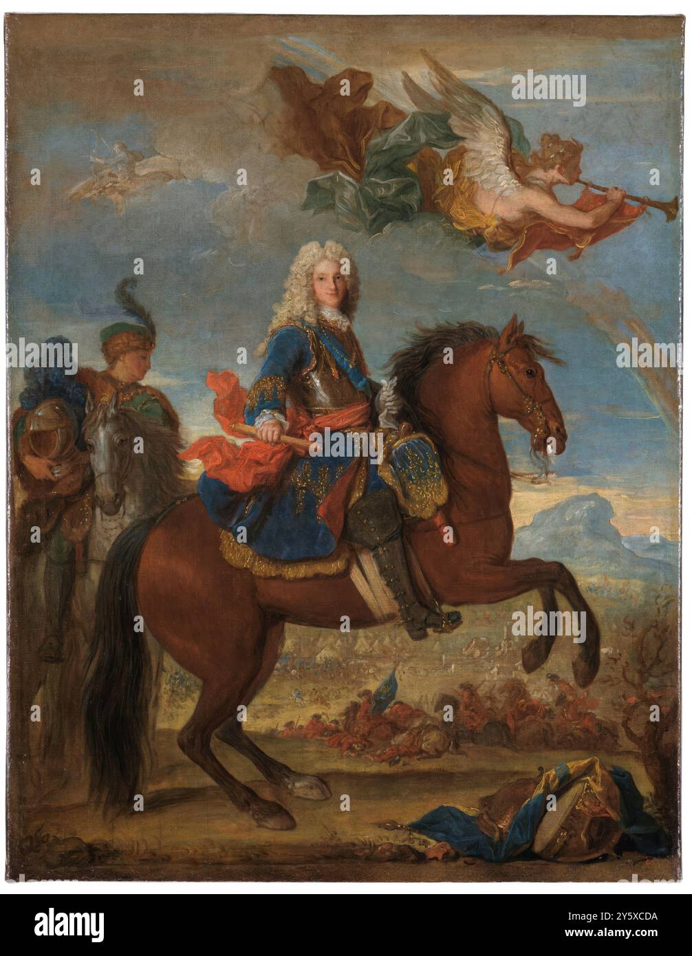 Jean Ranc / "Philip V a cavallo". Circa 1723. Olio su tela. Museo: Museo del Prado, Madrid, España. Foto Stock