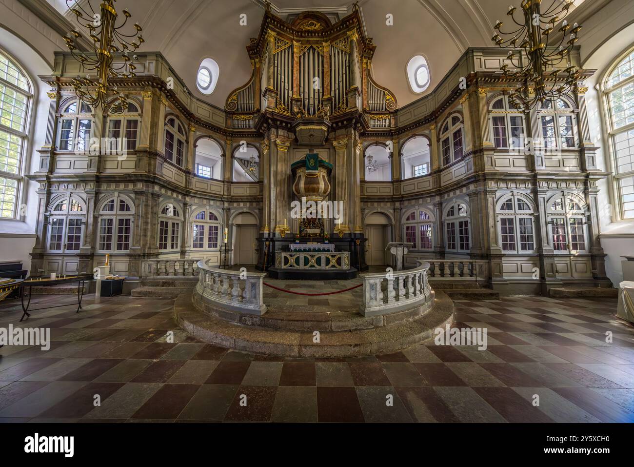 Chiesa di San Nicola a Kappeln della parrocchia evangelica luterana di San Cristoforo Ostangeln. Rathausmarkt, Kappeln, Schleswig-Holstein, Germania Foto Stock