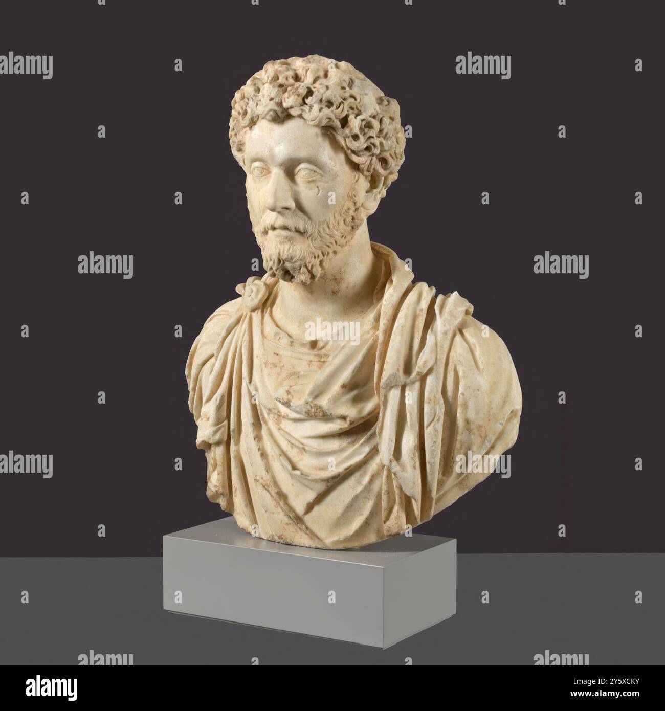 Anonimo / "l'imperatore Marco Aurelio". 161 - 169. Marmo bianco. Museo: Museo del Prado, Madrid, España. Foto Stock