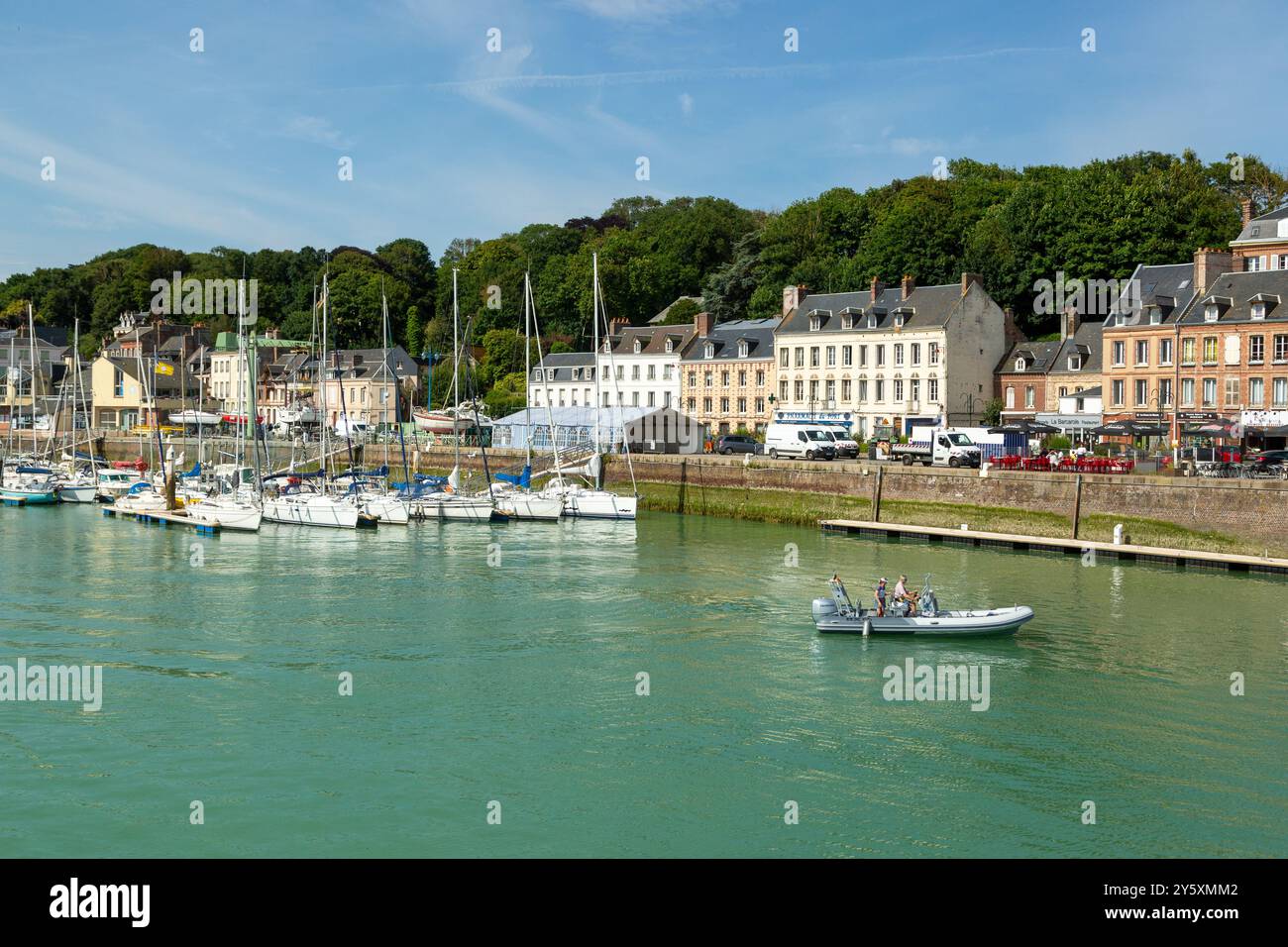 La pittoresca città francese di Saint-Valery-en-Caux, Normandia, Francia Foto Stock