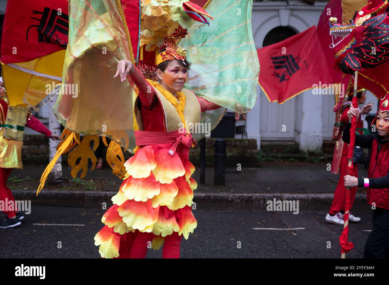 22 settembre 2024 Carnevale di Hackney. Generazione Jun Mo; organizzazione artistica dell'Estremo Oriente asiatico Foto Stock