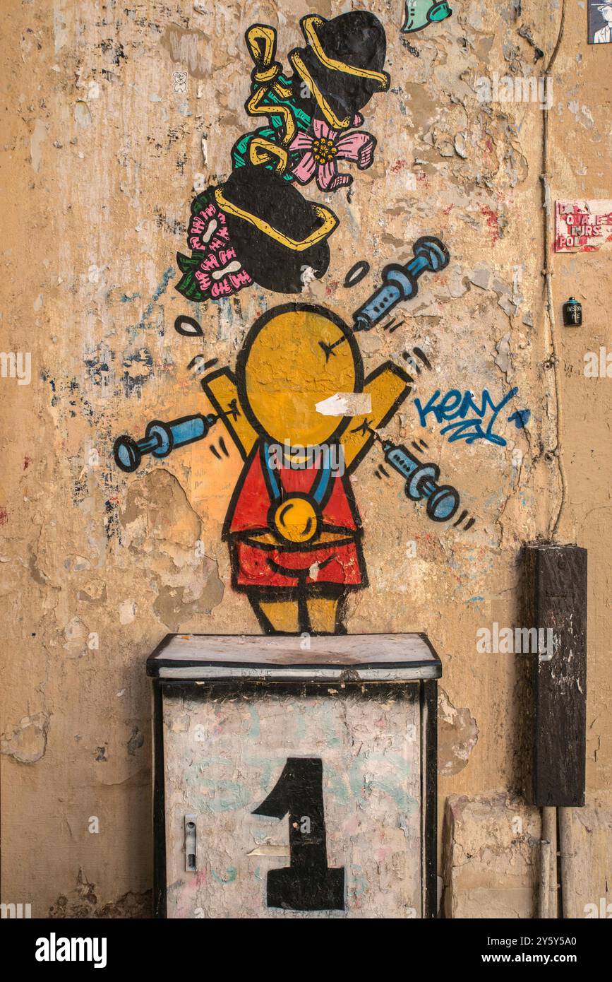 Parigi, Francia. 23 settembre 2024. Lo Street artist francese, Jace espone le sue opere d'arte ispirate ai Giochi Olimpici di Parigi 2024 svoltisi il 23 settembre 2024 a Parigi, in Francia. Foto di Denis Prezat/ABACAPRESS. COM credito: Abaca Press/Alamy Live News Foto Stock