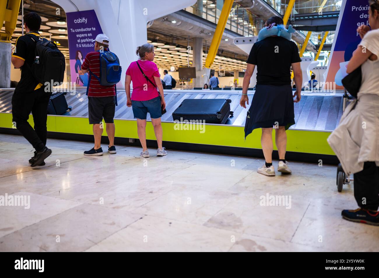 Cintura per bagagli all'aeroporto di Madrid Foto Stock