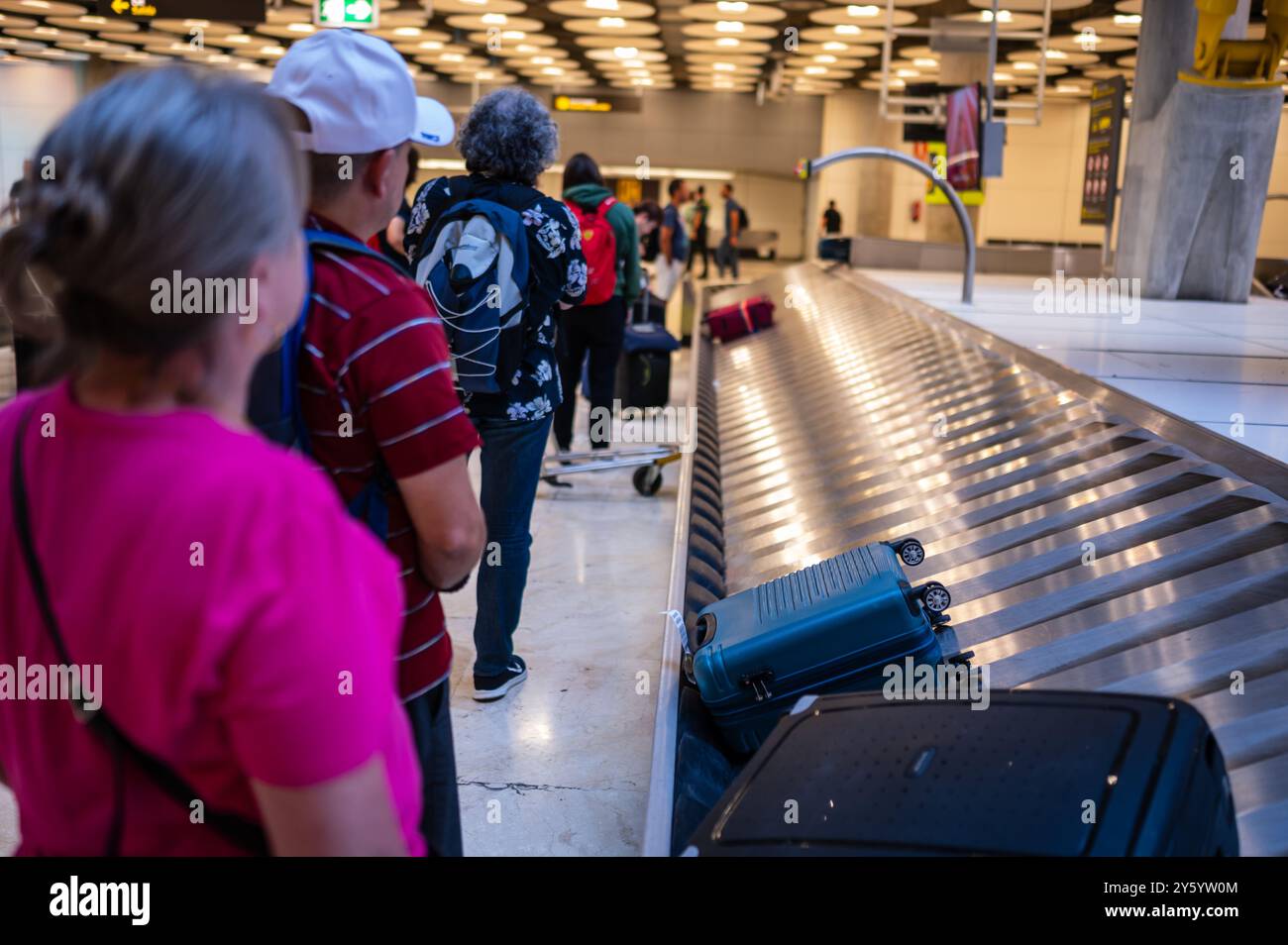 Cintura per bagagli all'aeroporto di Madrid Foto Stock