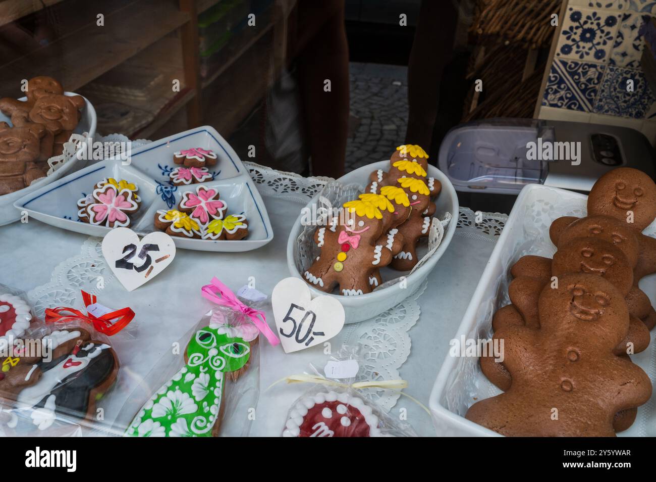 Biscotti tradizionali di pan di zenzero, Praga Foto Stock