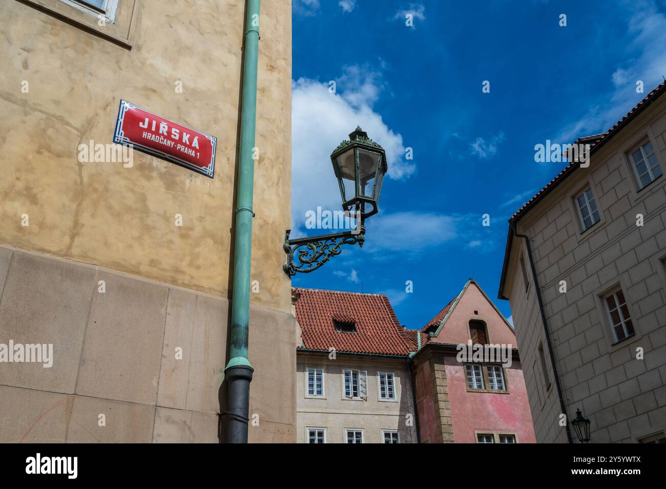 Cartello di via Jirska a Praga Foto Stock