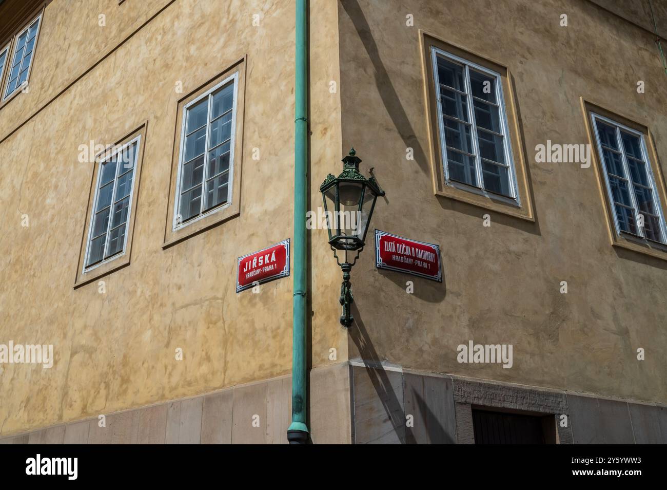 Cartello di via Jirska a Praga Foto Stock