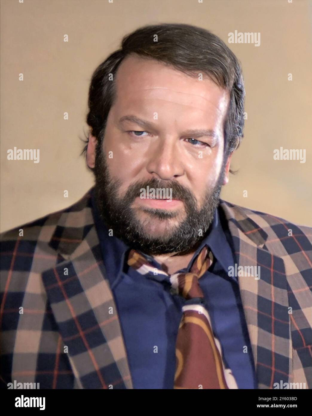 Bud Spencer. Ritratto dell'attore, nuotatore e pallanuoto italiano Carlo Pedersoli (1929-2016), ancora pubblicità, 1974 Foto Stock