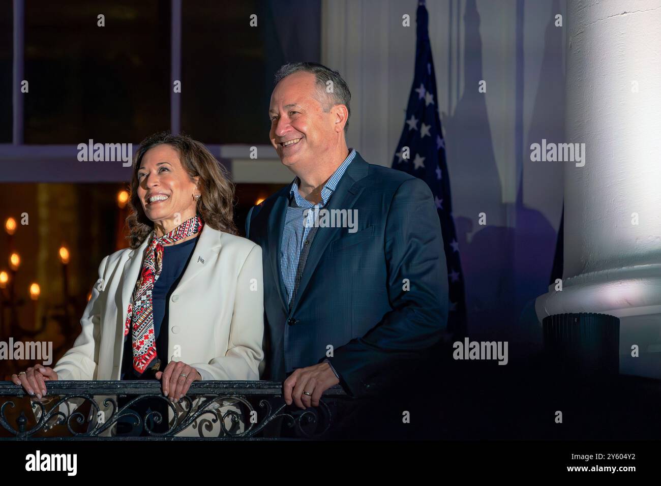 WASHINGTON DC, USA - 4 luglio 2024 - Presidente degli Stati Uniti Joe Biden, First Lady Jill Biden, Vice Presidente Kamala Harris e secondo Gentleman Doug Emhoff (entrambi Foto Stock