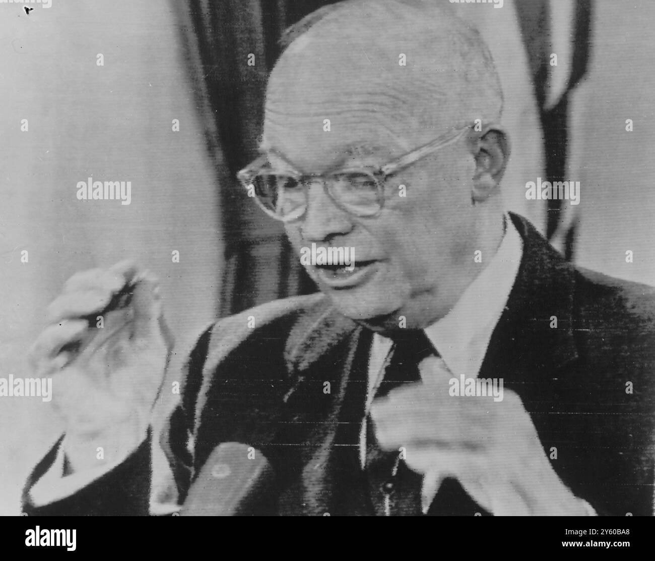 DISCORSO DI ADDIO DEL PRESIDENTE DWIGHT EISENHOWER / 18 GENNAIO 1961 Foto Stock