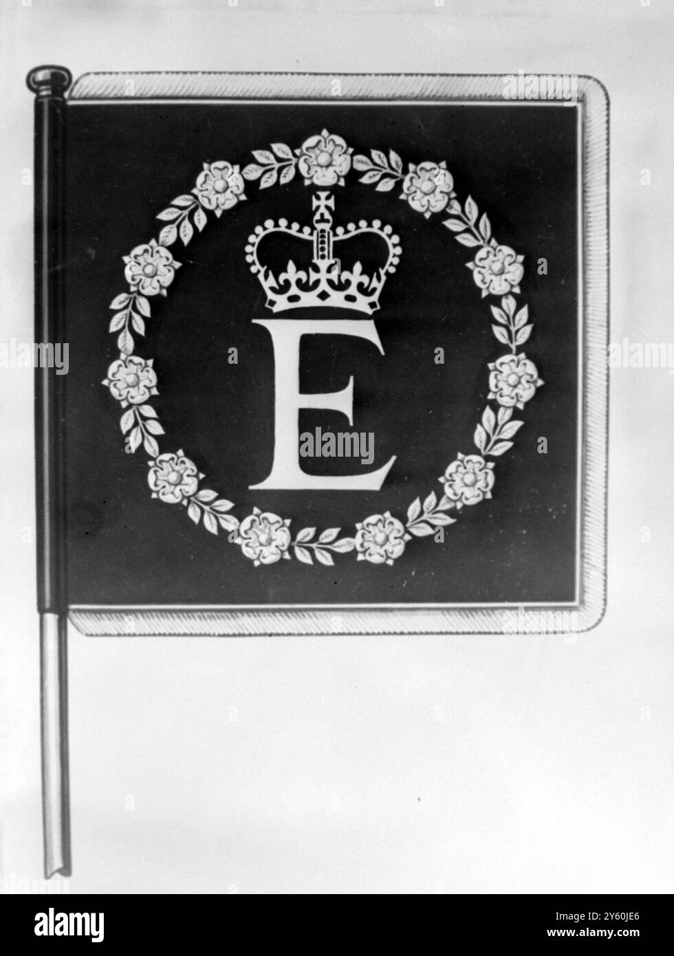 BANDIERE REGINA ELISABETTA BANDIERA PER IL TOUR INDIA E PAKISTAN 5 DICEMBRE 1960 Foto Stock