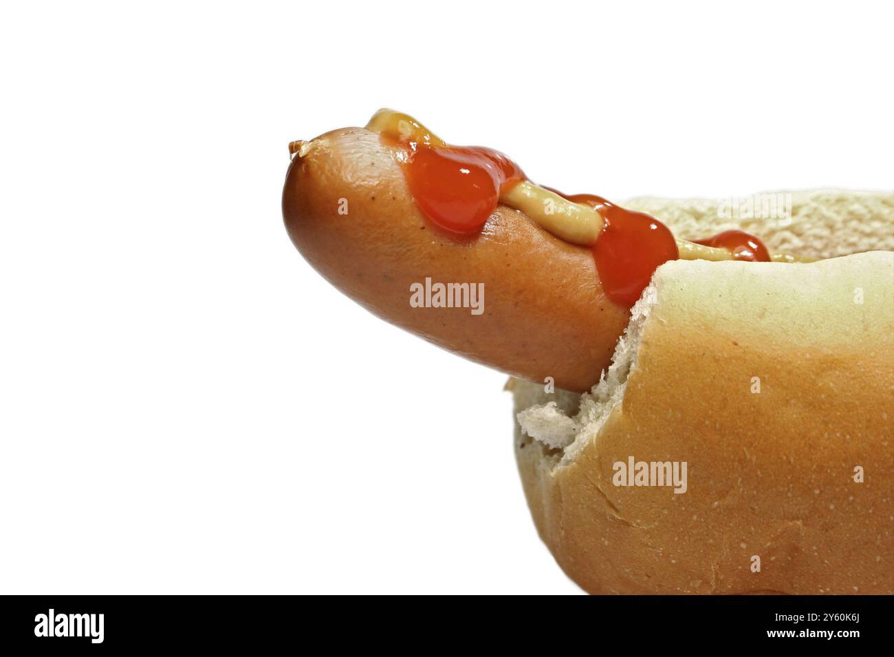 Un hot dog, una salsiccia calda in un panino, food, Manitoba, Canada, USA, nord America Foto Stock