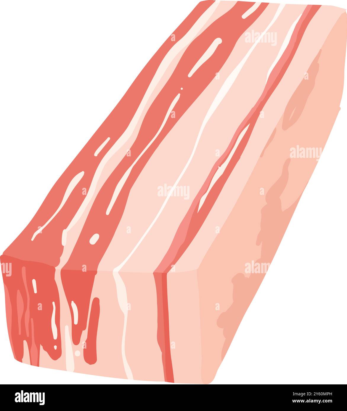 Prodotto a base di cartoni animati. Pollo, salsicce e salsicce. Icona bistecca, pancetta di maiale e vettore di costine. Pollo da bistecca, salsiccia e pancetta, ingrediente del prodotto illus Illustrazione Vettoriale