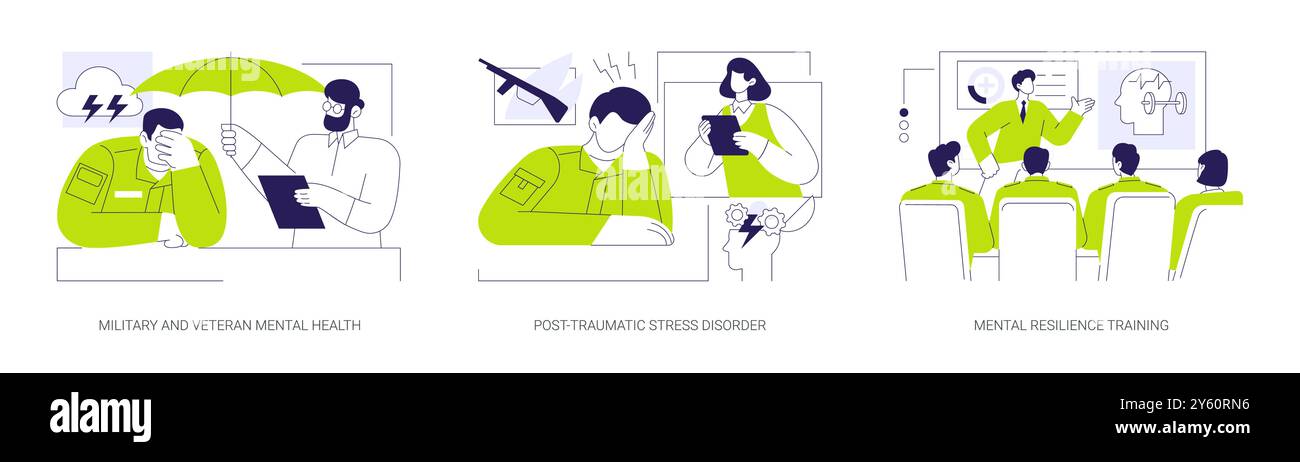 Psichiatria militare illustrazioni astratte di concetto vettoriali. Illustrazione Vettoriale