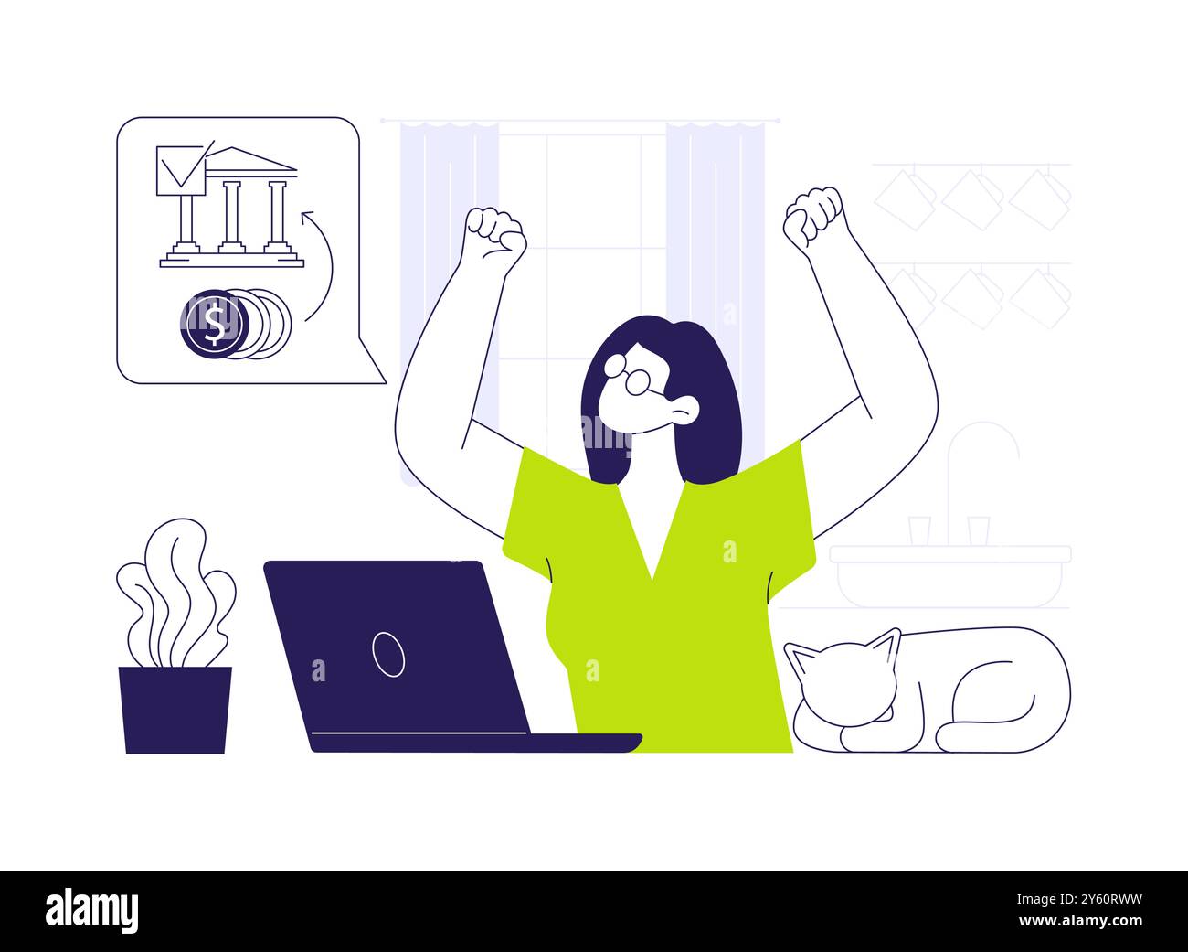 Illustrazione del vettore del concetto astratto del debito fiscale pagato. Illustrazione Vettoriale