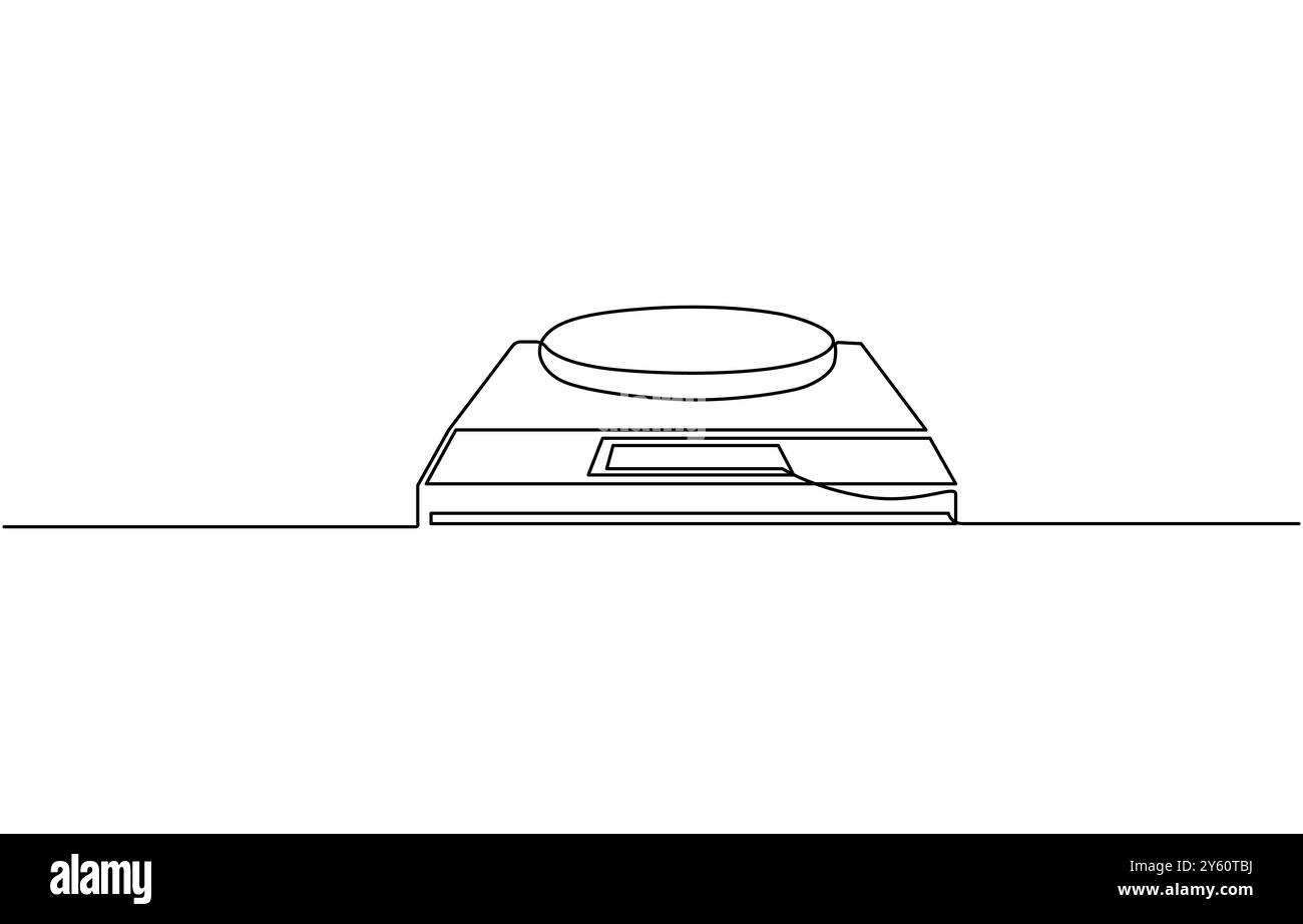 Una linea continua che traccia l'equilibrio giuridico e la portata della giustizia Illustrazione Vettoriale