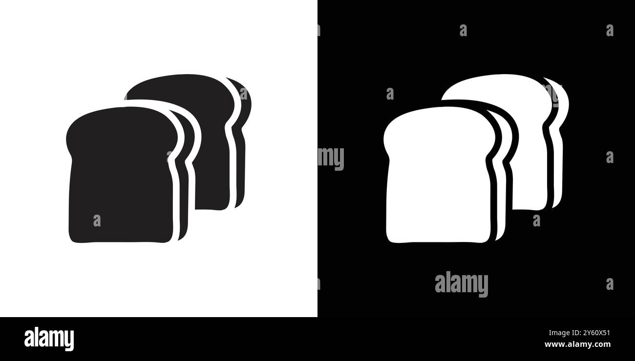 Icona della fetta di pane, logo vettoriale, set di pacchetti o pacchetto Illustrazione Vettoriale
