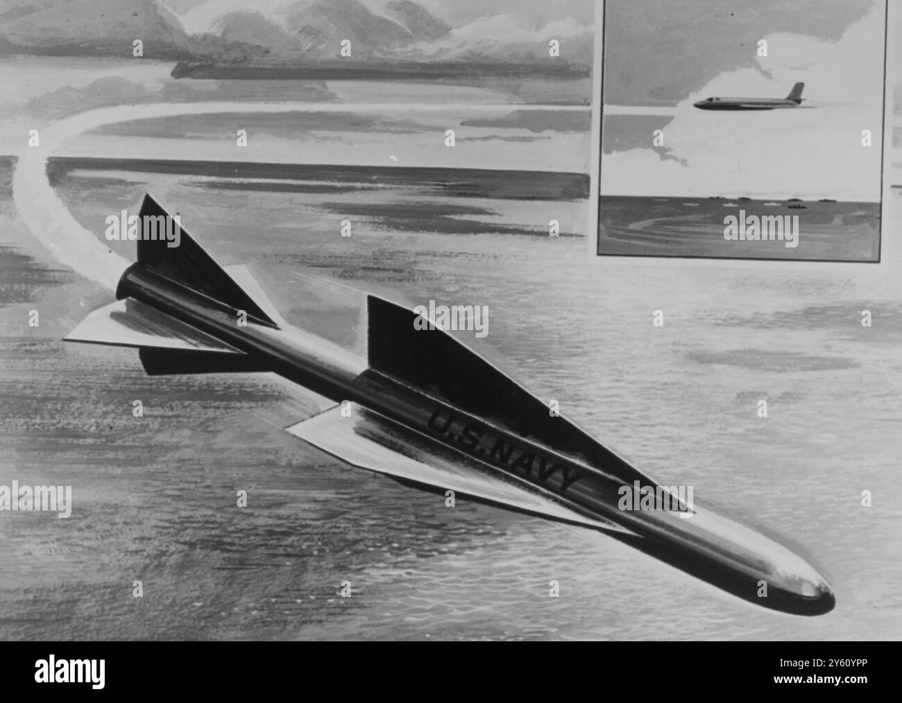 MISSILI GUIDATI E RAZZI US NAVYS EAGLE AIR TO AIR MISSILE 25 SETTEMBRE 1960 Foto Stock