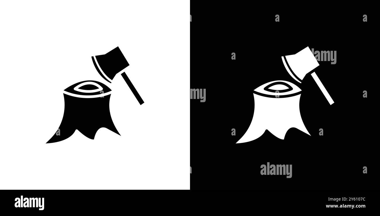 Insieme di logo vettoriali o gruppo di pacchetti con icone distruzione delle foreste Illustrazione Vettoriale