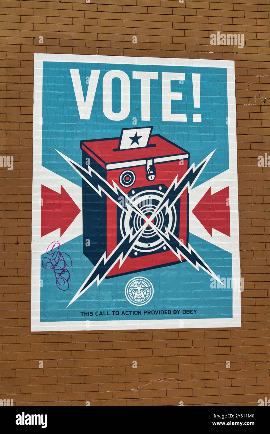 Vai a votare il murale dipinto Columbus Ohio USA 2024 Foto Stock