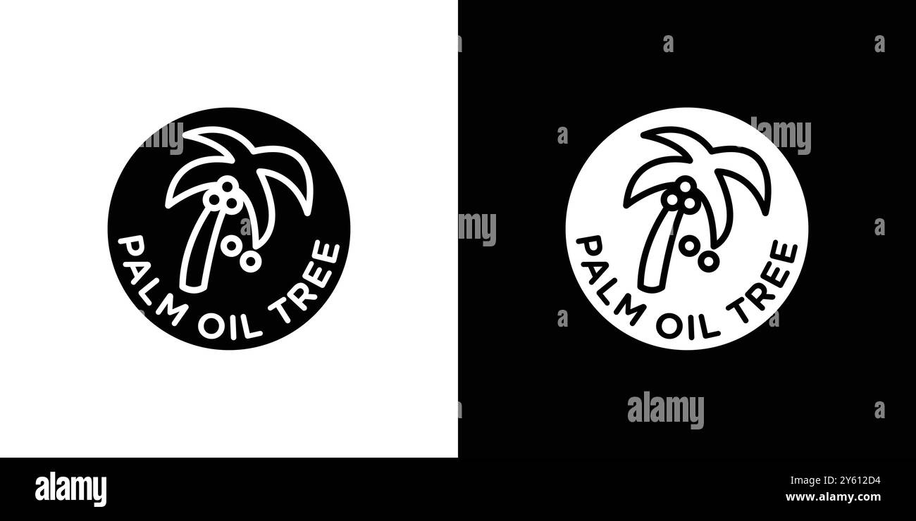 Set di logo vettoriali icona senza olio di palma o gruppo pacchetto Illustrazione Vettoriale