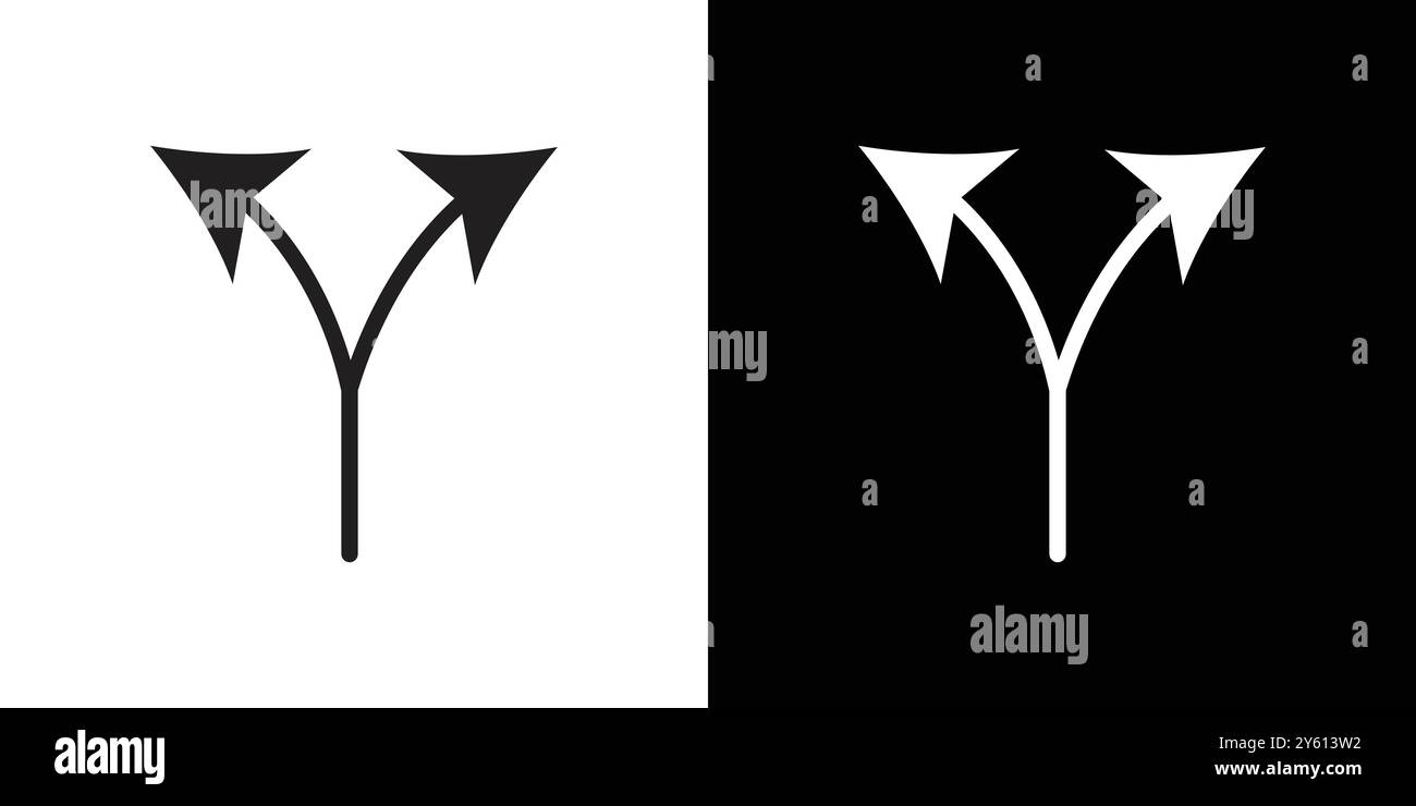 Freccia di separazione nella raccolta di set di logo vettoriali o nel gruppo pacchetto icona in due parti Illustrazione Vettoriale