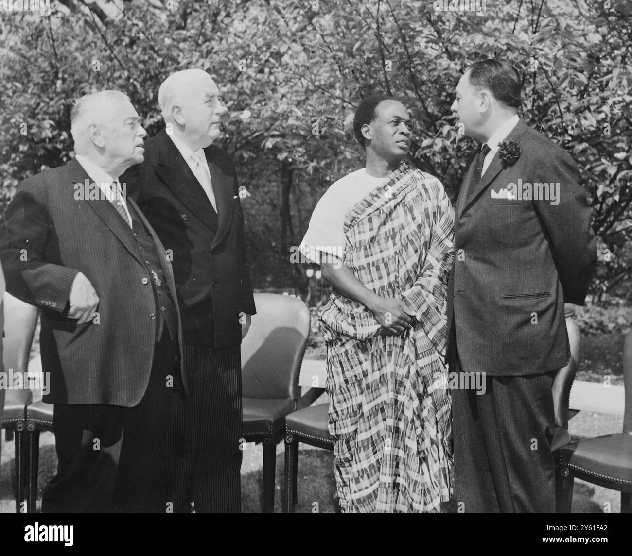 HONWALTER NASH , R G MENZIES , DR KWAME NKRUMAH E IL FELDMARESCIALLO MOHAMMED AYUB KHAN AL N 10 DI DOWNING STREET 3 MAGGIO 1960 Foto Stock