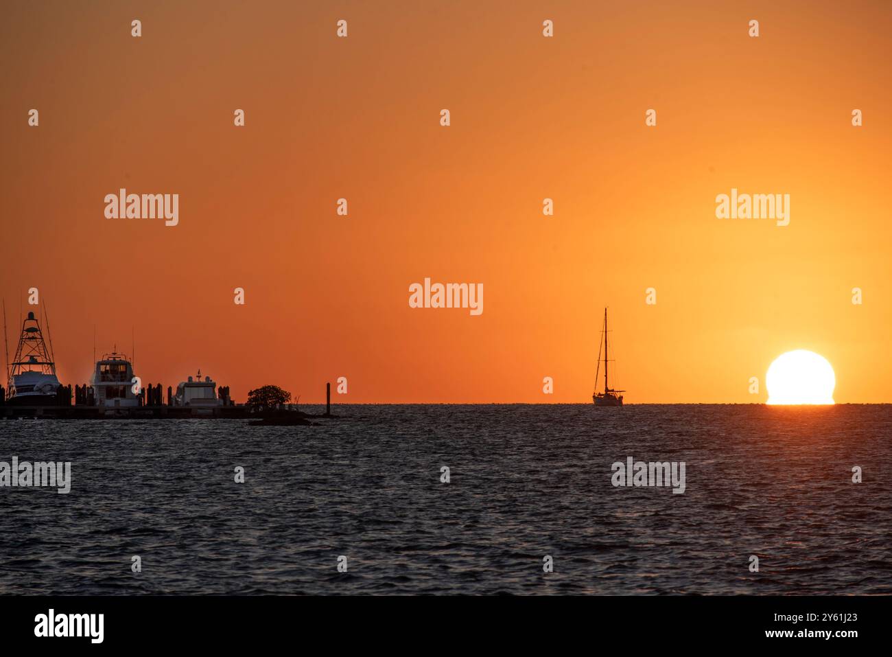 Sagome di barche, Marathon Key, Florida Keys, Florida, Stati Uniti Foto Stock