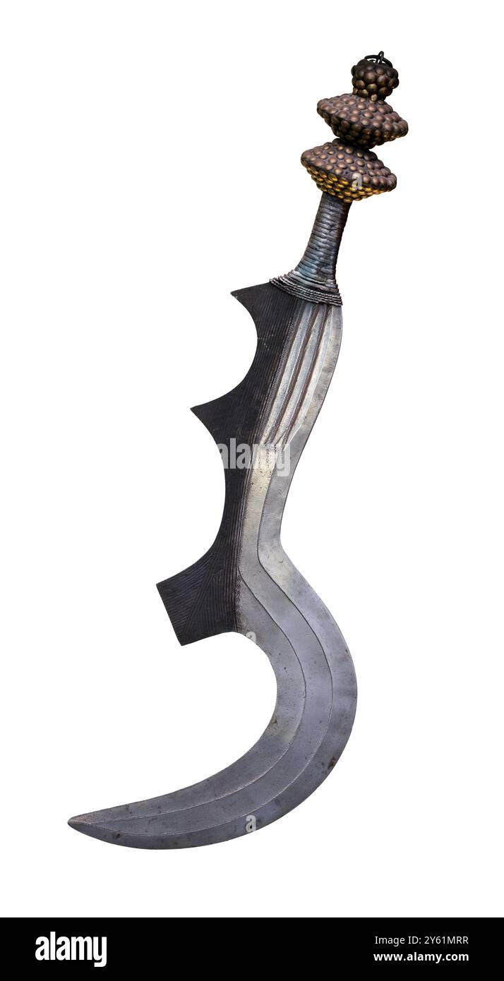 Un pugnale curvo mediorientale isolato, un coltello o un'arma Foto Stock