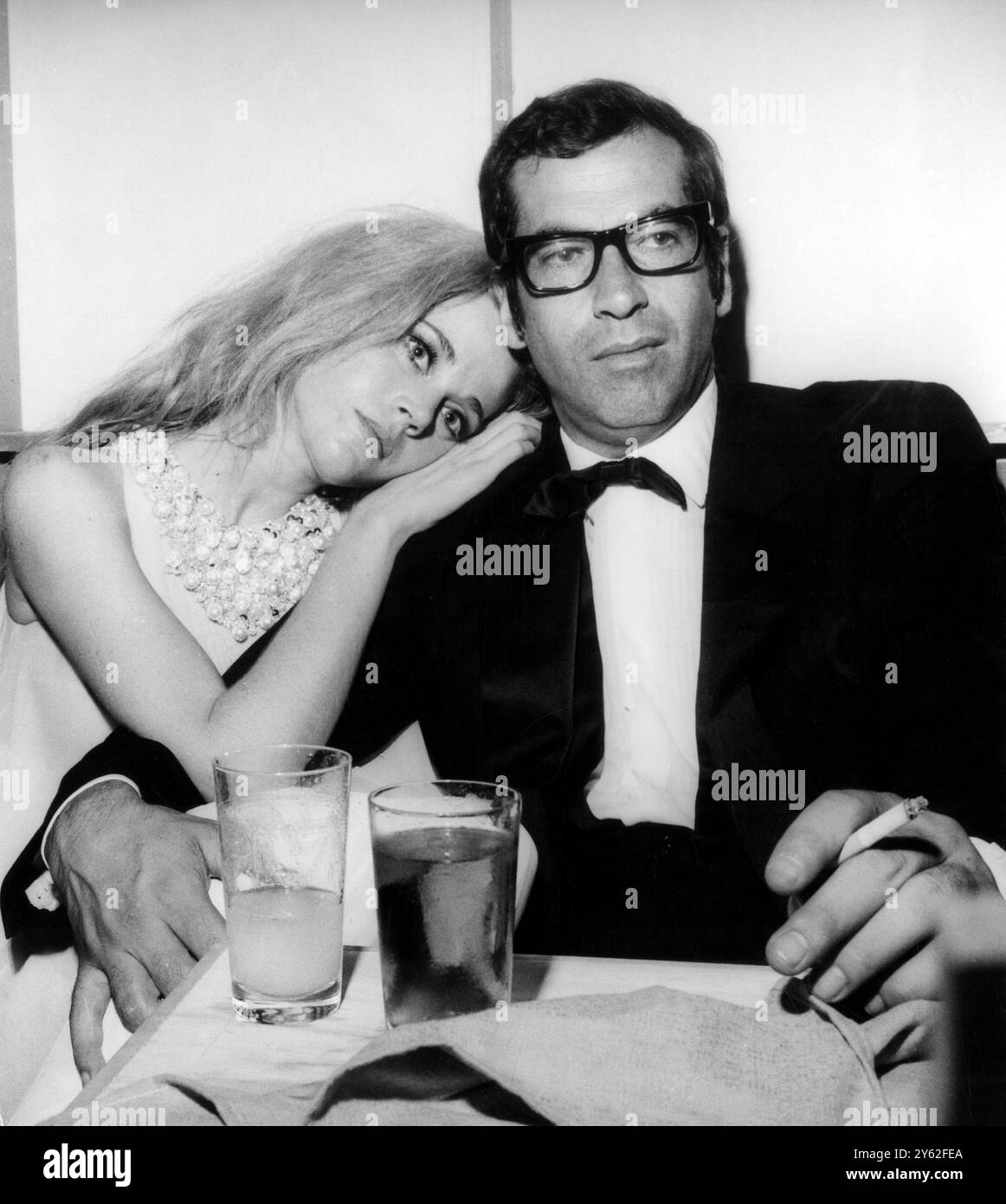 11 settembre 1967 Jane fonda con il marito Roger Vadim ad una festa tenutasi al 400enne Palazzo Vendramin-Calergi durante la 28esima Mostra del Cinema di Venezia. Italia Foto Stock