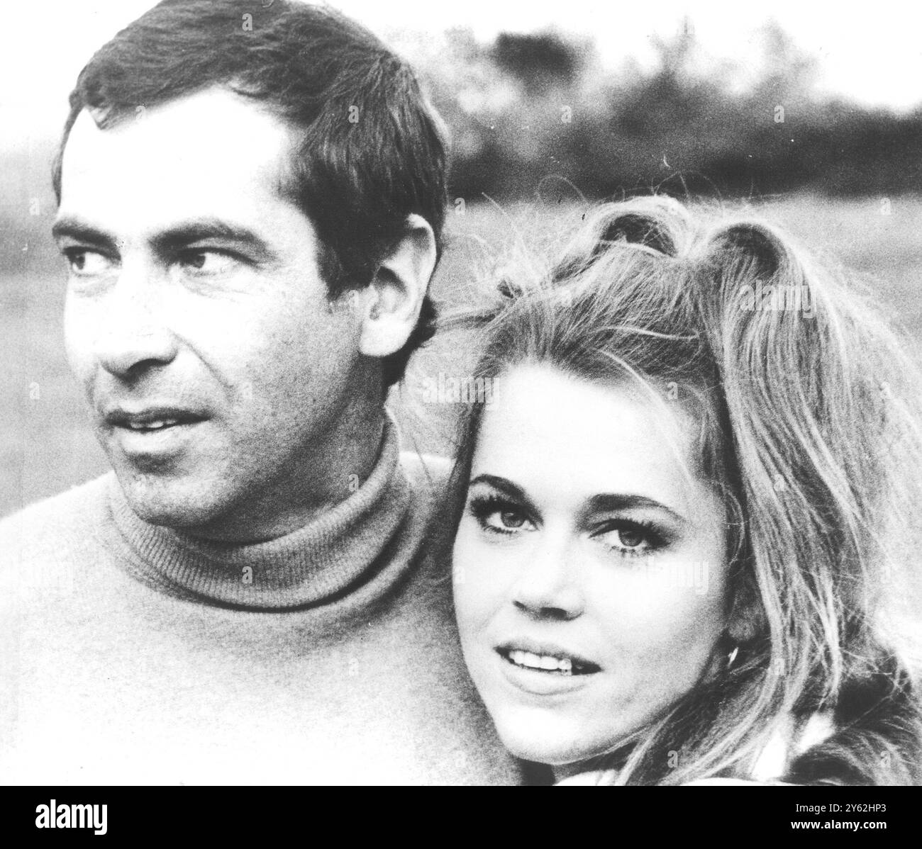 Roger Vadim con la moglie Jane fonda prima della realizzazione di 'Barbarella' Roma, Italia - 13 giugno 1967 Foto Stock