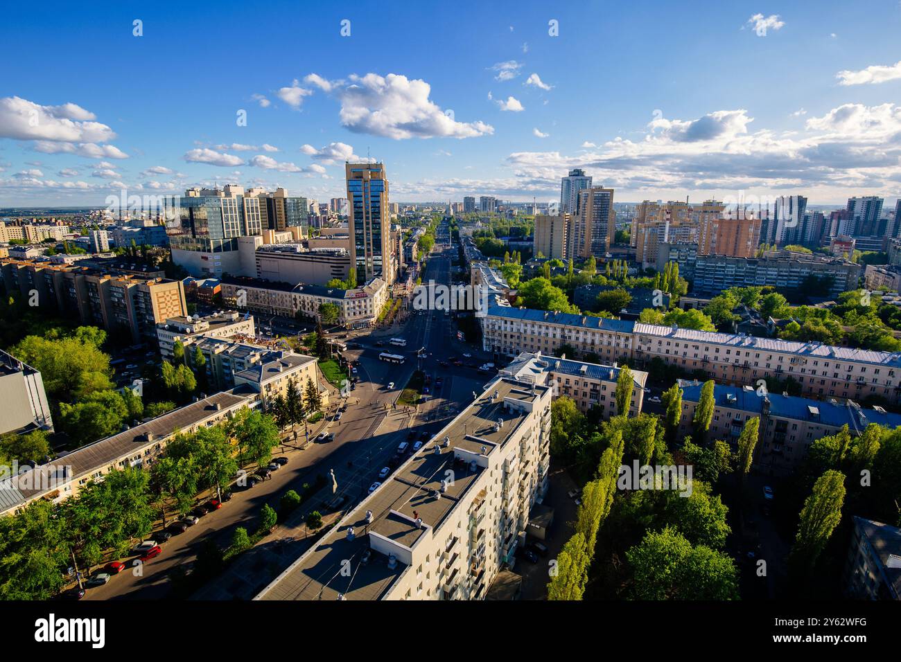 Vista aerea della città di Voronezh, in estate. Foto Stock