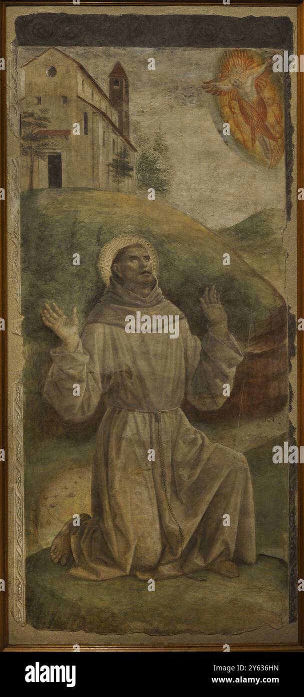 Vincenzo Foppa (1430-1516). Pittore italiano. San Francesco riceve le stigmate, ca. 1488-1489. Affresco separato. Pinacoteca Castello Sforzesco, Milano, Italia. Foto Stock