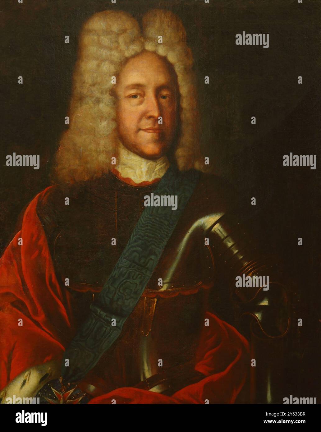 Ritratto del principe Yuri Yuryevich Trubetskoi (1668-1739), con l'ordine polacco dell'Aquila Bianca. Museo: Museo statale delle ceramiche e tenuta di campagna del 18° cen. Kuskovo, Mosca. Autore: ANONIMO. Foto Stock