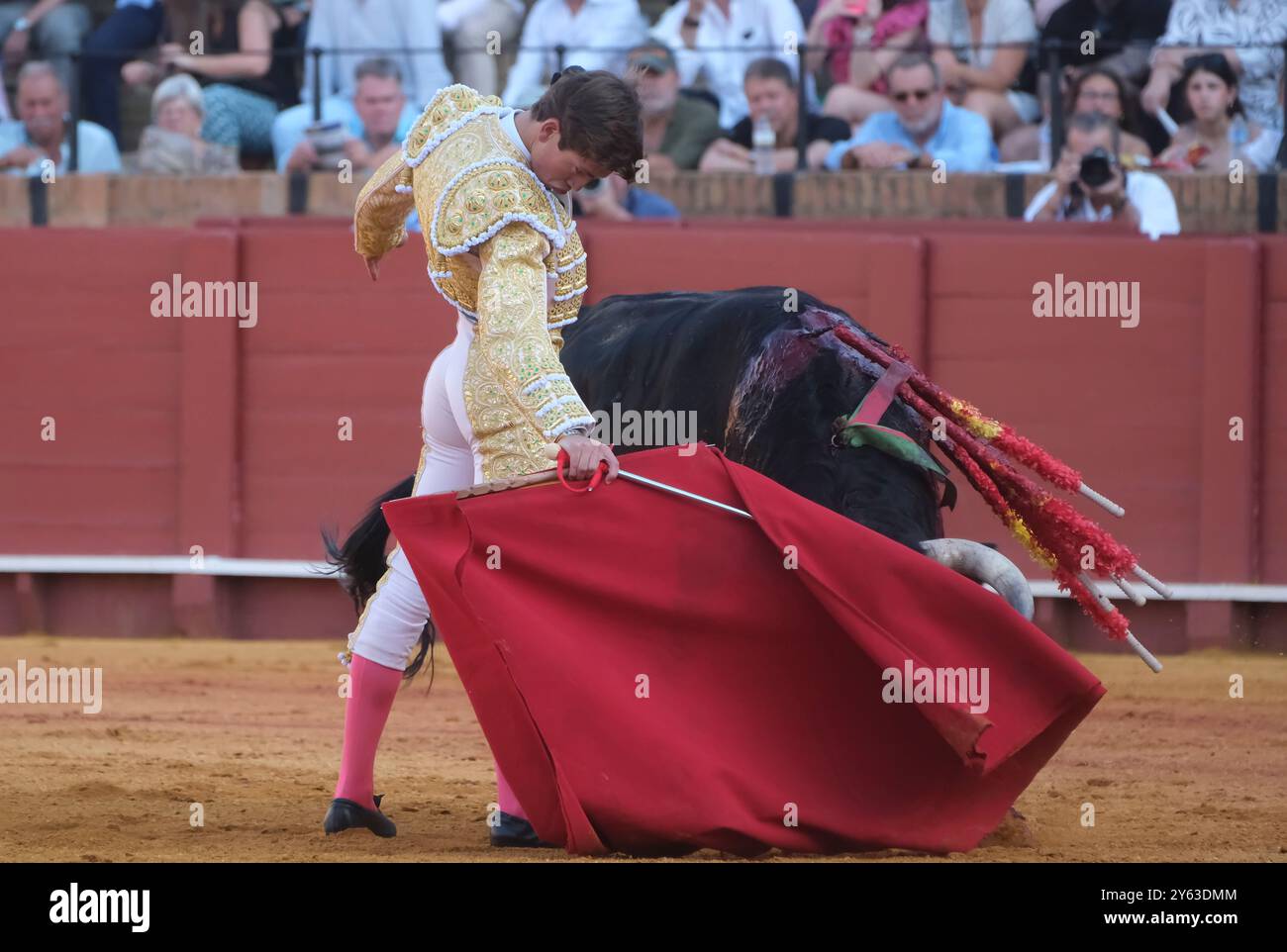 Siviglia, 12/05/2024. Corrida alla Royal Cavalry School con Sergio Domínguez "El Mella", Javier Zulueta e Mariscal Ruiz. Tori di Fermín Bohórquez. Nell'immagine, Javier Zulueta. Foto: JM Serrano. SEGN. ARCHSEV. Crediti: Album / Archivo ABC / Juan Manuel Serrano Becerra Foto Stock