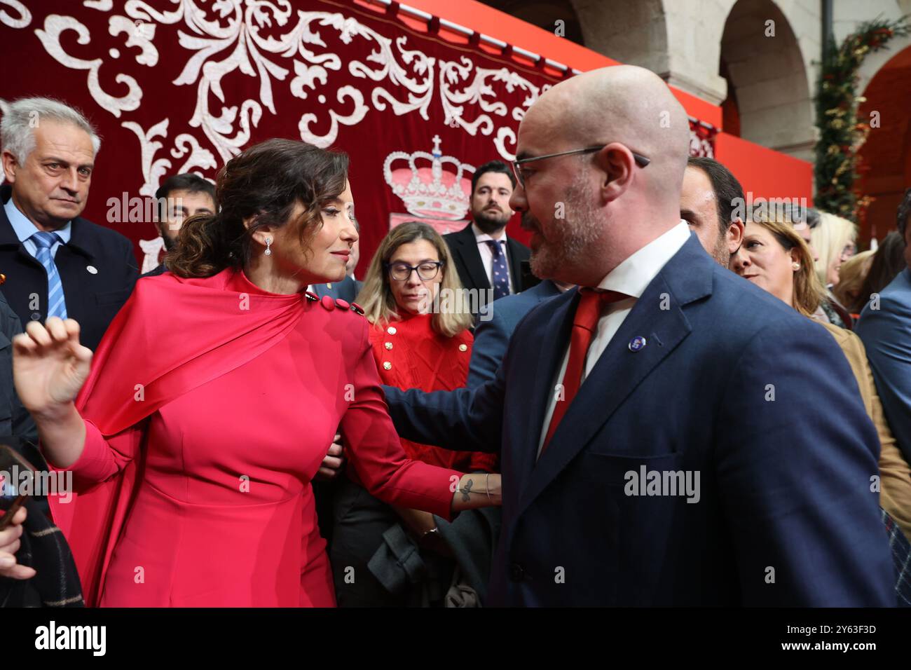 Madrid, 12/04/2023. il presidente della Comunità di Madrid, Isabel Díaz Ayuso, presiede gli eventi commemorativi del 45° anniversario della Costituzione spagnola presso la Real Casa de Correos, sede del presidente del governo regionale. Foto: Jaime García. ARCHDC. Crediti: Album / Archivo ABC / Jaime García Foto Stock