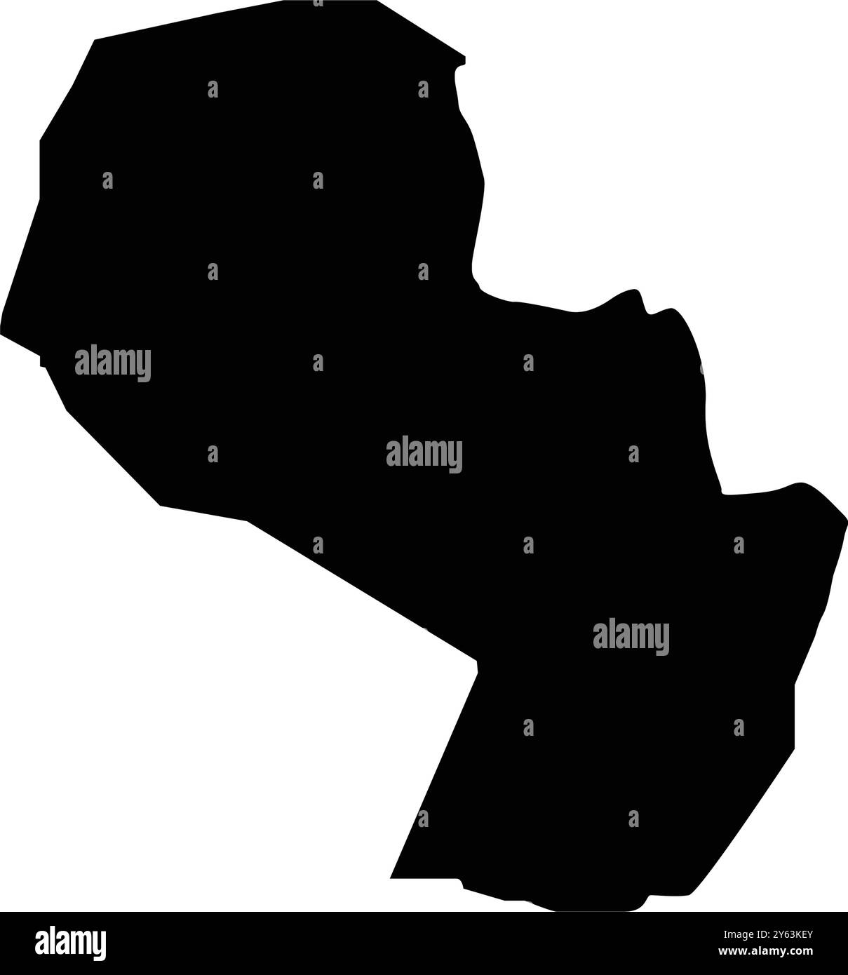 disegno illustrativo dell'icona della mappa del paese del paraguay Illustrazione Vettoriale