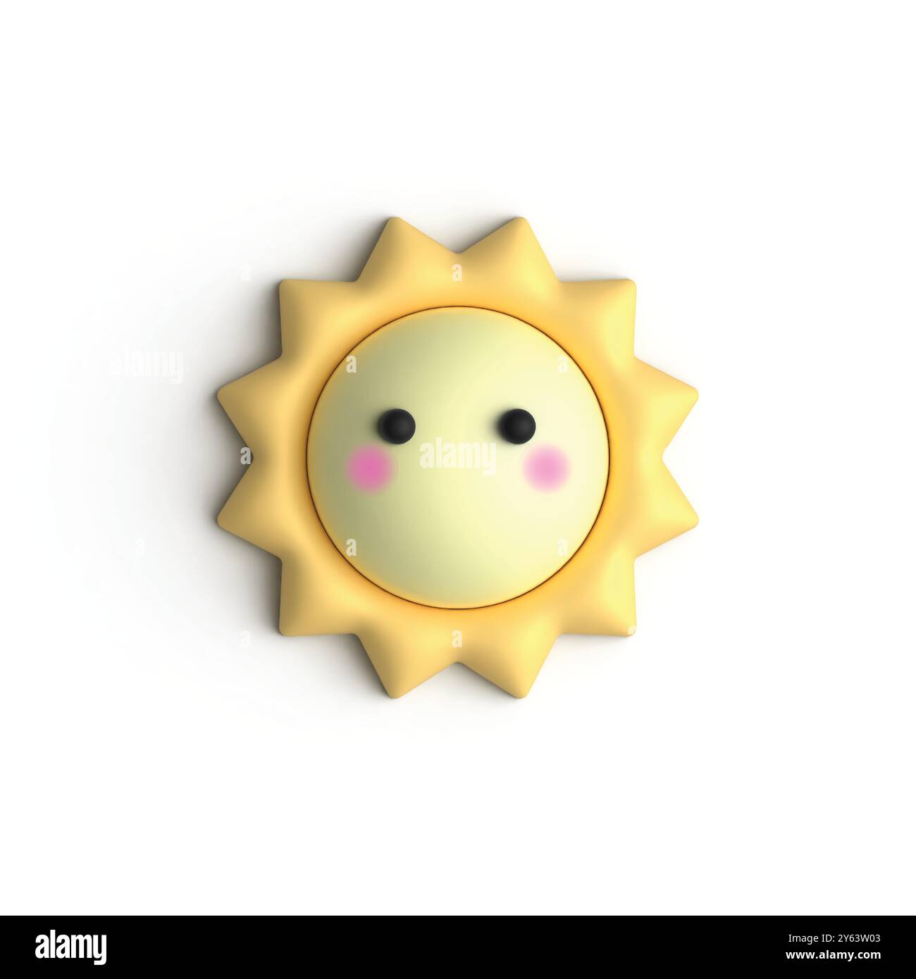 simpatica illustrazione 3d del sole che risplende Illustrazione Vettoriale