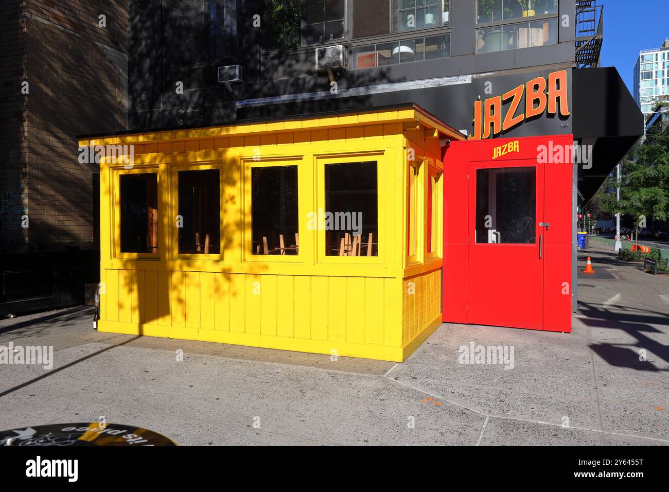 Jazba, 207 2nd Ave, New York, New York, NYC foto di un ristorante indiano in zona East Village di Manhattan. Foto Stock