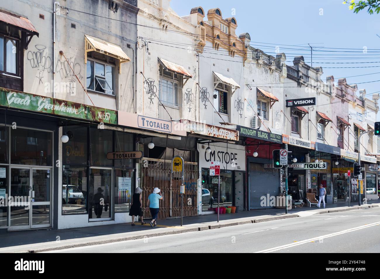 Foto generali di Newtown, Sydney che mostrano murales di Street art, Sydney. Foto Stock