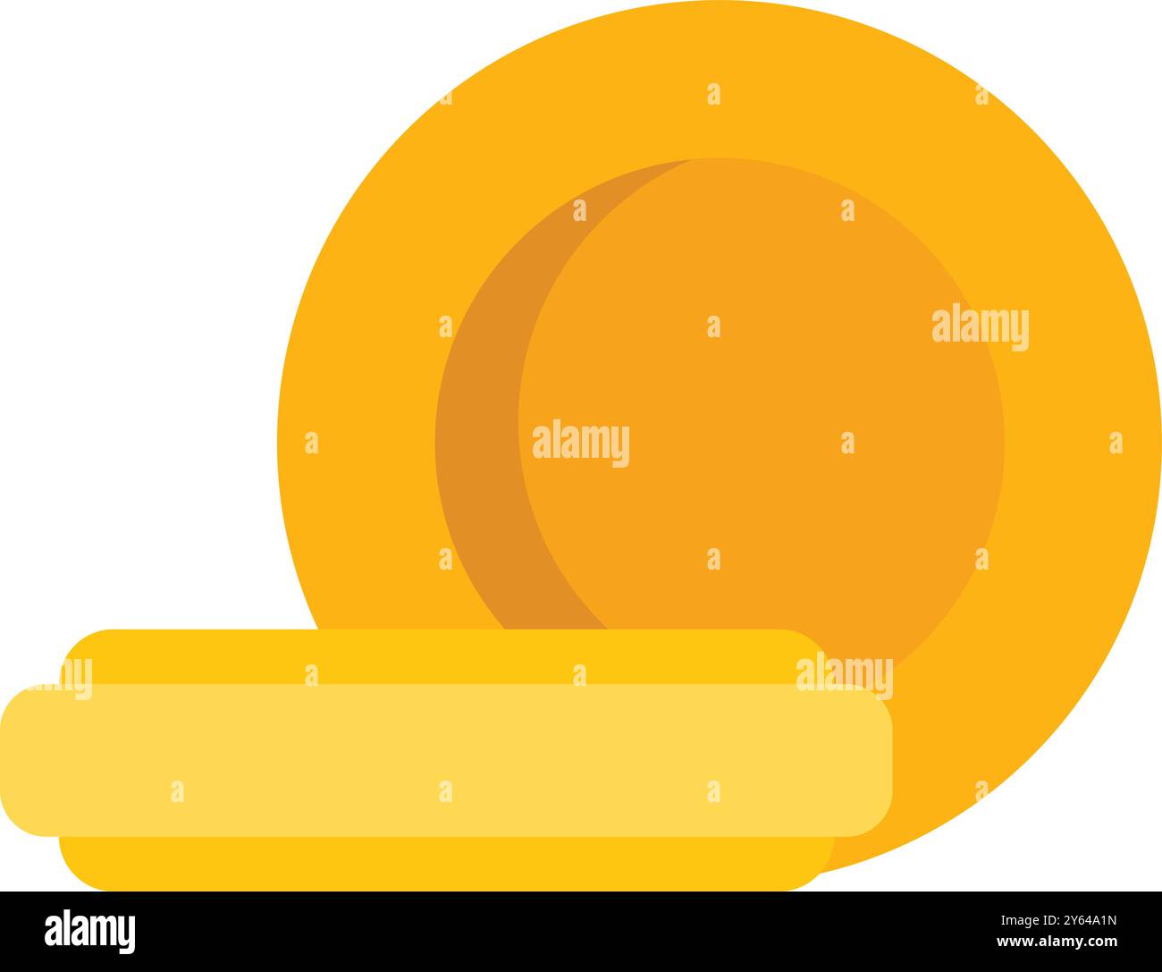 La balla rotonda di fieno è seduta in un campo dopo che l'erba è stata tagliata, essiccata e imballata per l'alimentazione degli animali invernali Illustrazione Vettoriale