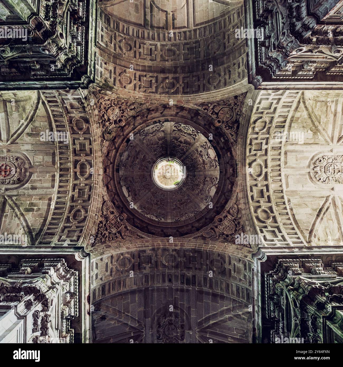 Monasterio cisterciense Santa Maria de Sobrado dos Monxes, Lugo, Spagna. architettura interna barroca Foto Stock
