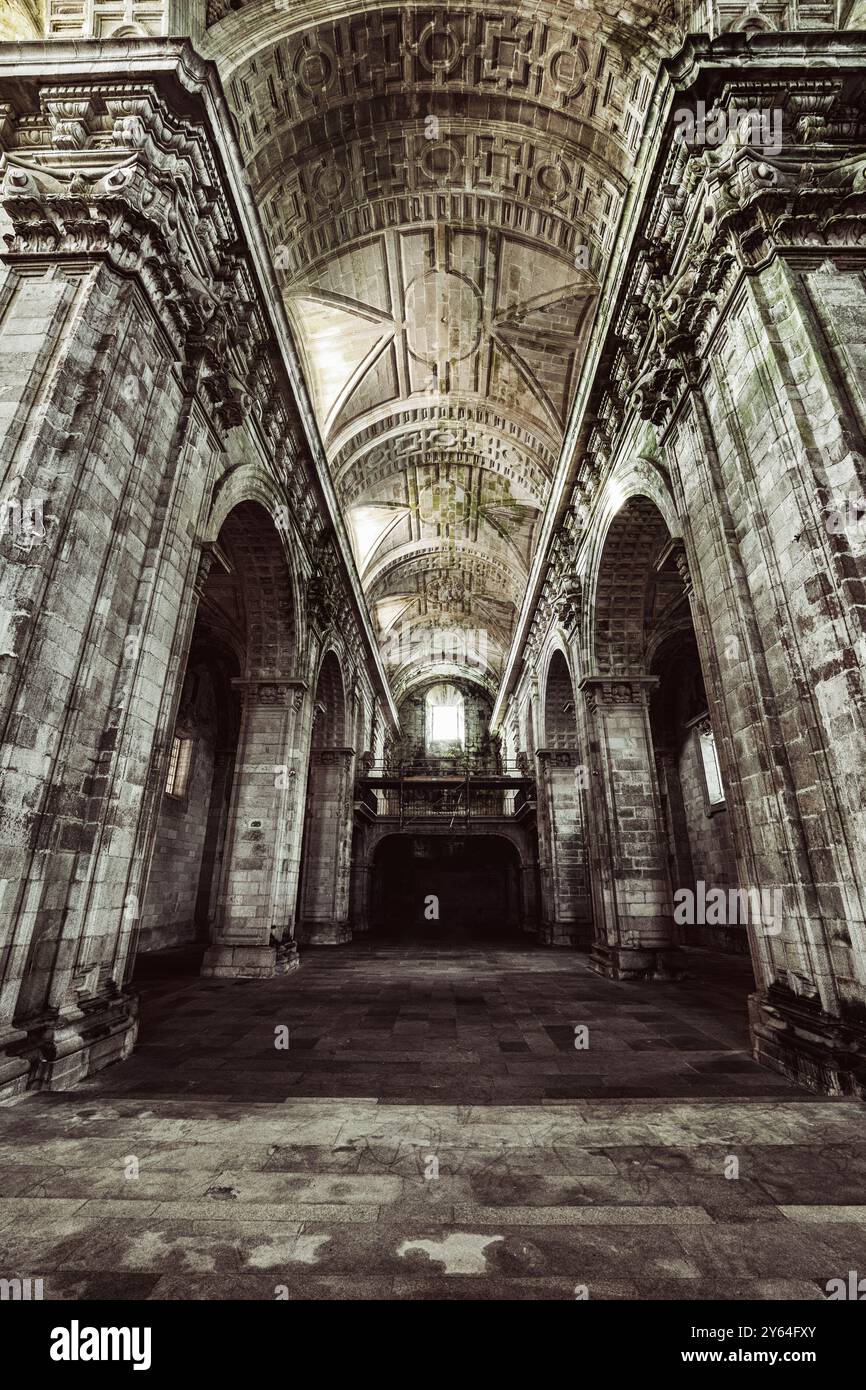 Monasterio cisterciense Santa Maria de Sobrado dos Monxes, Lugo, Spagna. architettura interna barroca Foto Stock