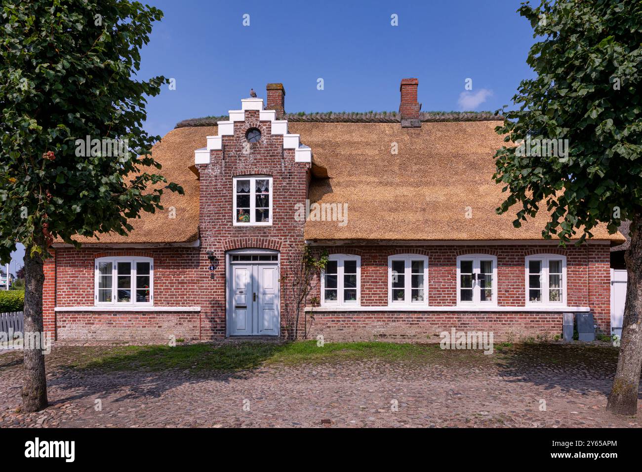 Vecchie case tradizionali a Møgeltønder, comune di Tønder, Danimarca Foto Stock