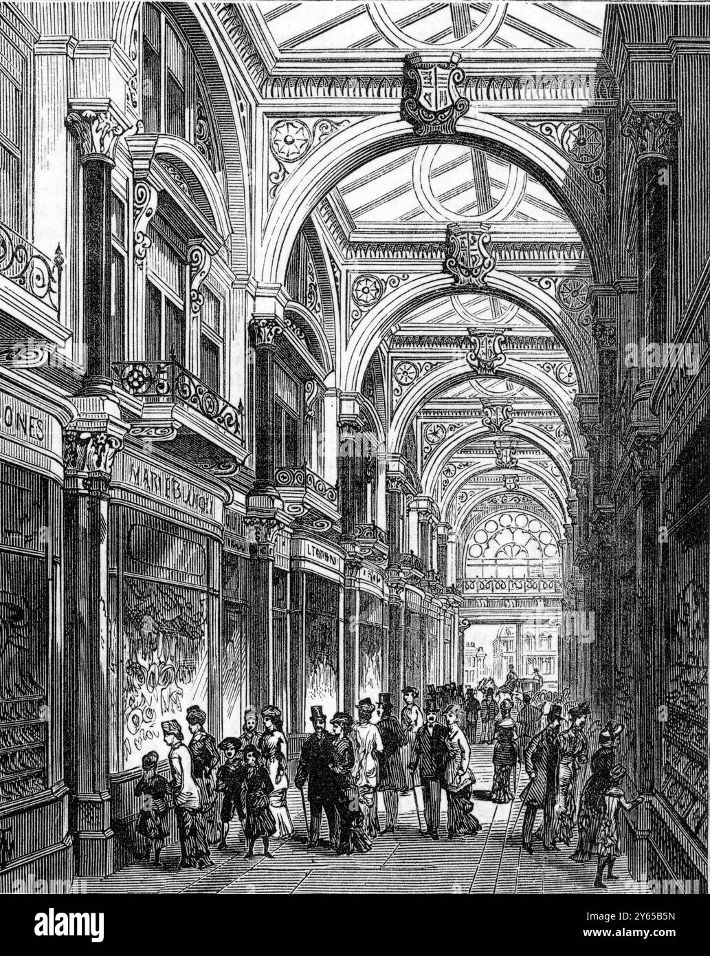 The New Arcade , Old Bond Street , Londra ; interni . 1880 Foto Stock